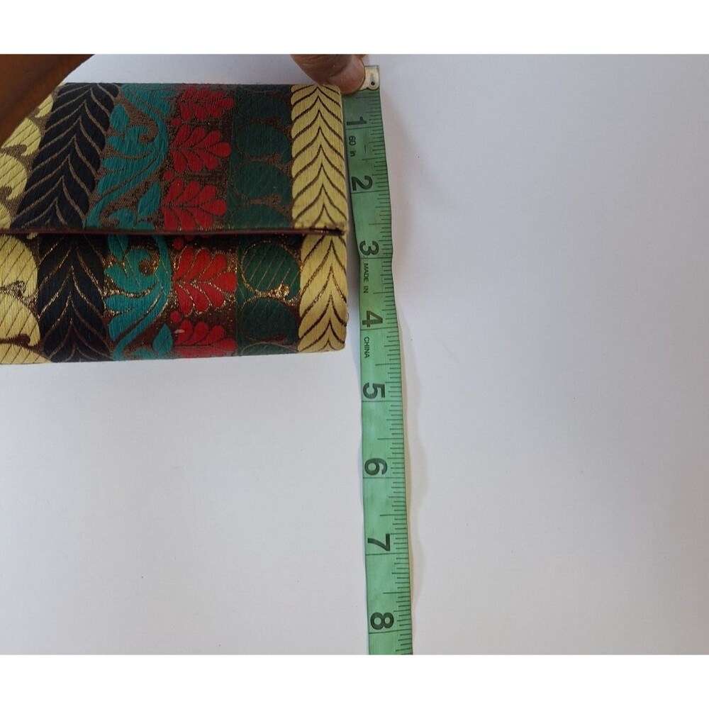 Vintage Rectangle Fun Party Paisley Metallic Small Clutch Handbag Old Money 90's - Picture 12 of 12